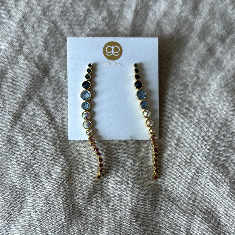 Gorjana Gold with Blue and Pink Accents Earrings